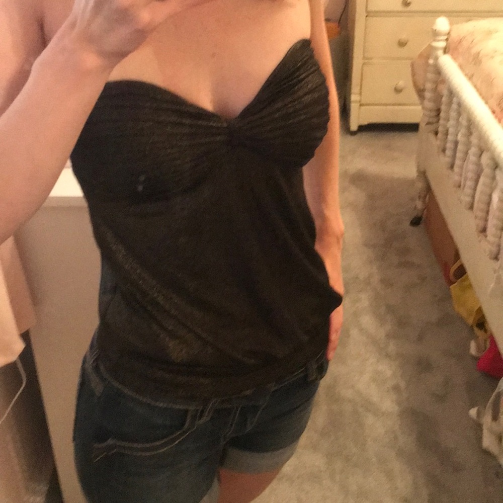 Sparkly strapless top